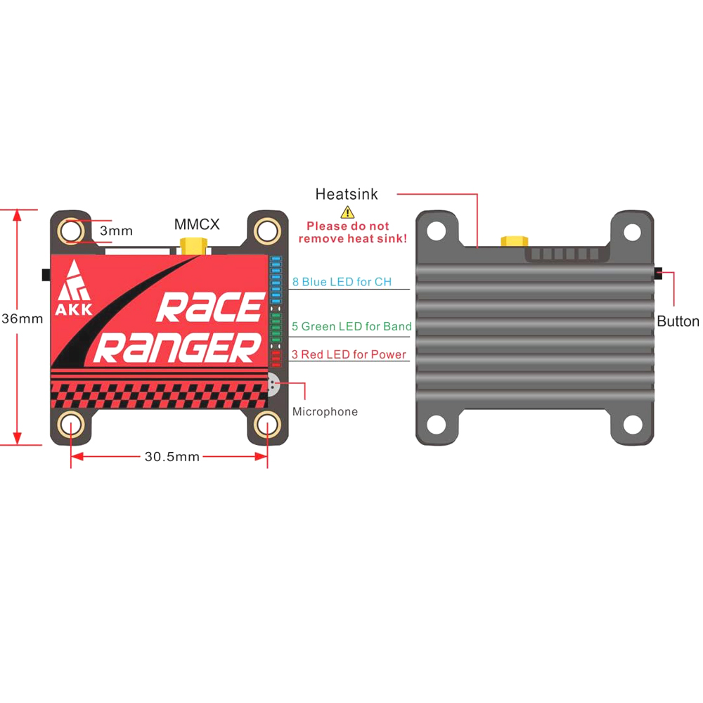 เครื่องส่งสัญญาณ AKK 5.8G Long - Drone Racing Vtx บทวิจารณ์และราคา
